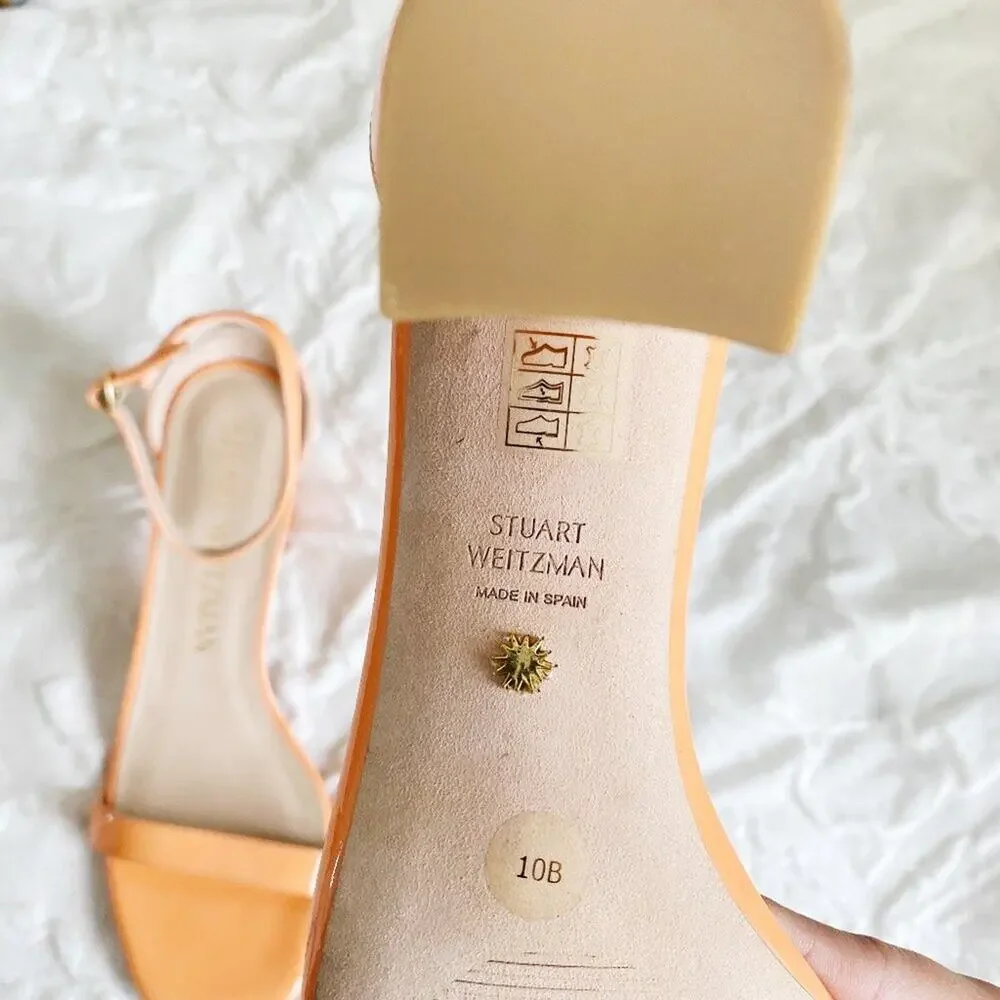 Stuart Weitzman Nudistcurve 75 block sandals Size 10